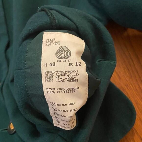 Bogner Vintage Teal Green Wool Blazer Jacket Size 12 - Picture 4 of 5